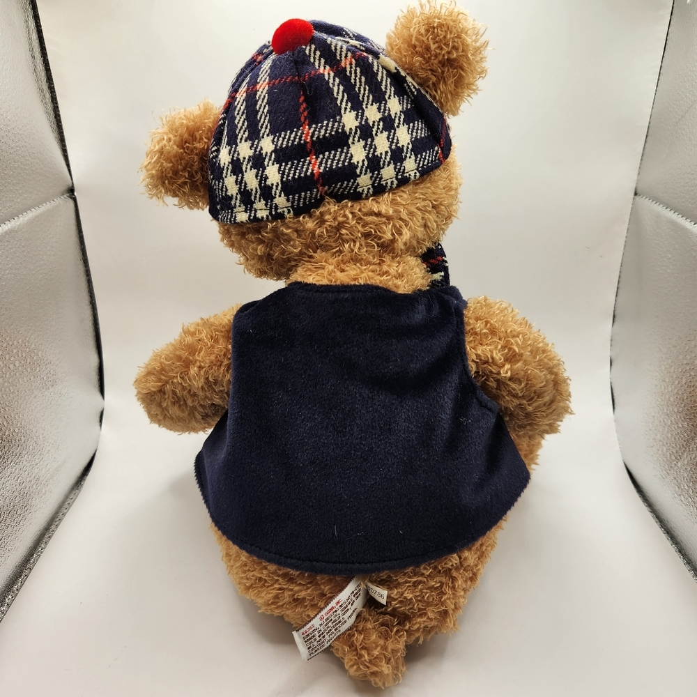 Gund Teddy B. Caring Plush Bear w/Plaid Hat & Vest - Office Depot - Picture 2 of 4
